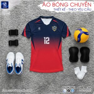 Áo Bóng Chuyền Nam VINICI Navy Đỏ BC02-VNC068-15