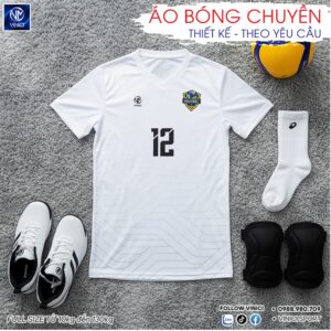 Áo Bóng Chuyền Trắng Thiết Kế Theo Yêu Cầu VINICI – Mẫu BC02-VNC068