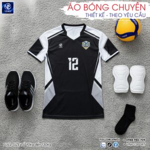 Áo Bóng Chuyền Nam BC02-VNC068-19 Màu Đen Cá Tính