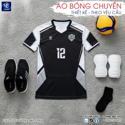 Áo Bóng Chuyền Nam BC02-VNC068-19 Màu Đen Cá Tính
