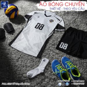 Áo Bóng Chuyền Trắng Đen BC02-VNC068 – Thiết Kế Chuyên Nghiệp, Cá Tính Và Linh Hoạt