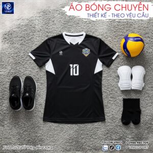 Áo Bóng Chuyền Nam Đen Trắng BC02-VNC068