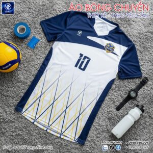 Áo Bóng Chuyền Nam Xanh Navy Trắng Vàng BC02-VNC068