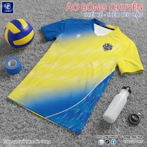 Áo Bóng Chuyền Nam VNC068 Màu Vàng Xanh Năng Động