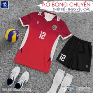 Áo Bóng Chuyền Nam Màu Đỏ Đậm BC02-VNC068