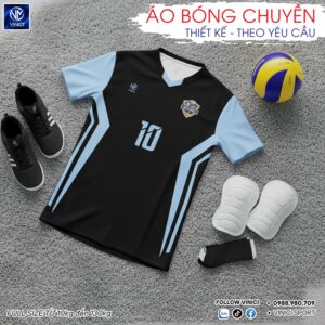 Áo Bóng Chuyền Nam BC02-VNC068-8 Màu Đen Năng Động