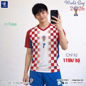 Áo Đội Tuyển Croatia World Cup 2026 Sân Nhà - Sắc Đỏ Caro Năng Động