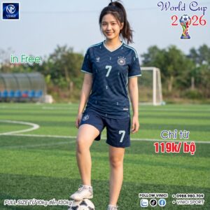 Áo Bóng Đá Đội Tuyển Đức Sân Khách World Cup 2026 Màu Xanh Navy – Cá Tính, Thoáng Mát, Nổi Bật Số 7