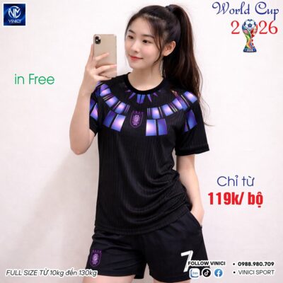 Áo Bóng Đá Đội Tuyển Uruguay World Cup 2026 – Đen Tím Ánh Kim Sang Trọng