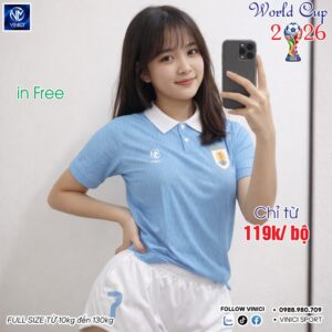 Áo Bóng Đá Đội Tuyển Uruguay World Cup 2026 Xanh Dương Nhạt