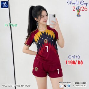 Áo Bóng Đá Đội Tuyển Venezuela World Cup 2026 đỏ đô