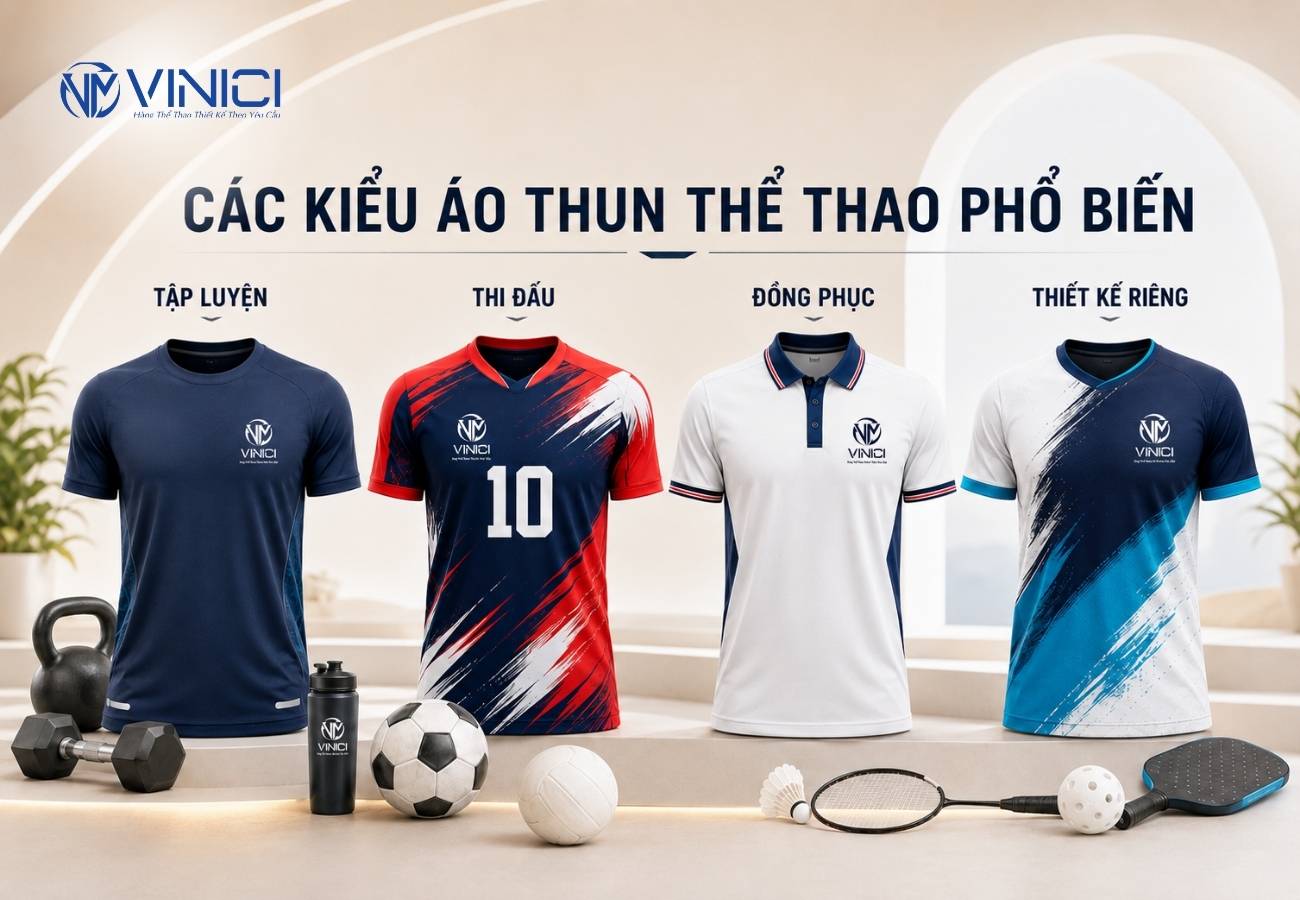 Các kiểu áo thun thể thao phổ biến