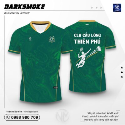 Áo cầu lông Darksmoke xanh ve chai tại Vinici Sport