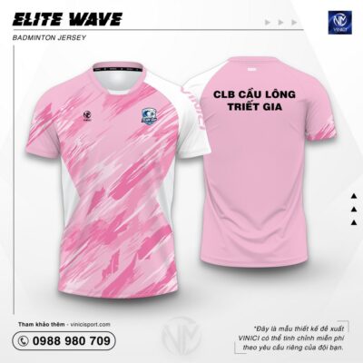 Áo cầu lông thiết kế vinici elite wave màu hồng