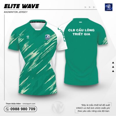 Áo cầu lông Elite Wave xanh lá tại Vinici Sport