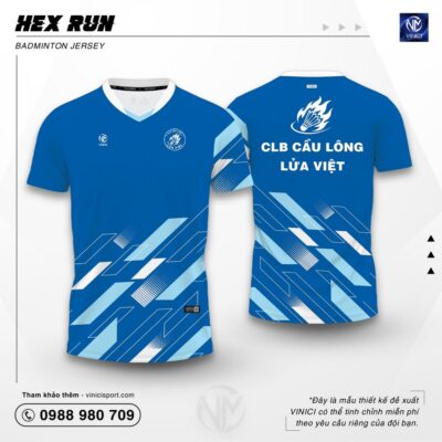 Áo cầu lông thiết kế Vinici Hex Run xanh bích năng động