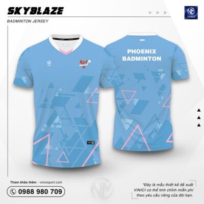 Áo cầu lông Skyblaze xanh da trời trẻ trung tại Vinici Sport