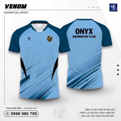 Áo cầu lông thiết kế VINICI Venom xanh da trời