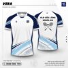 Áo Cầu Lông Thiết Kế VINICI Vera trắng navy xanh nhạt