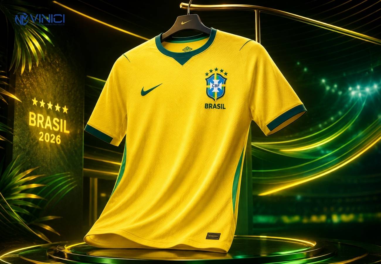 Áo sân nhà Brazil World Cup 2026 – vàng canary