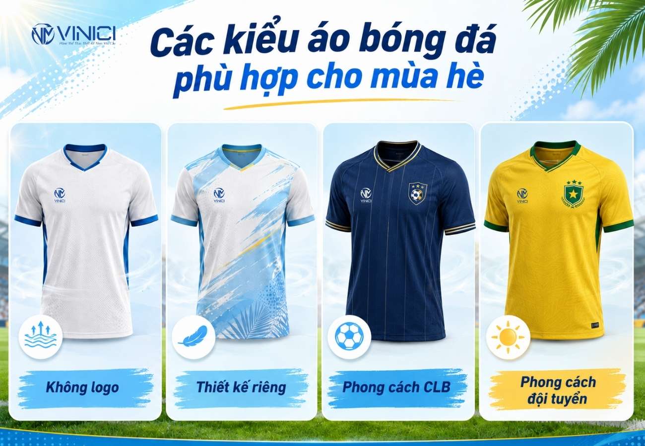 Các kiểu áo bóng đá phù hợp cho mùa hè