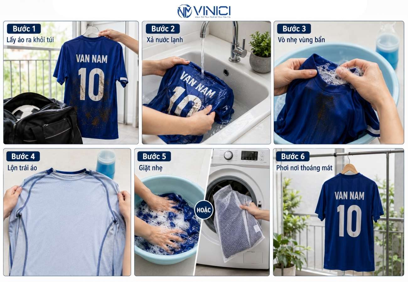 Hướng dẫn cách giặt áo bóng đá đúng cách