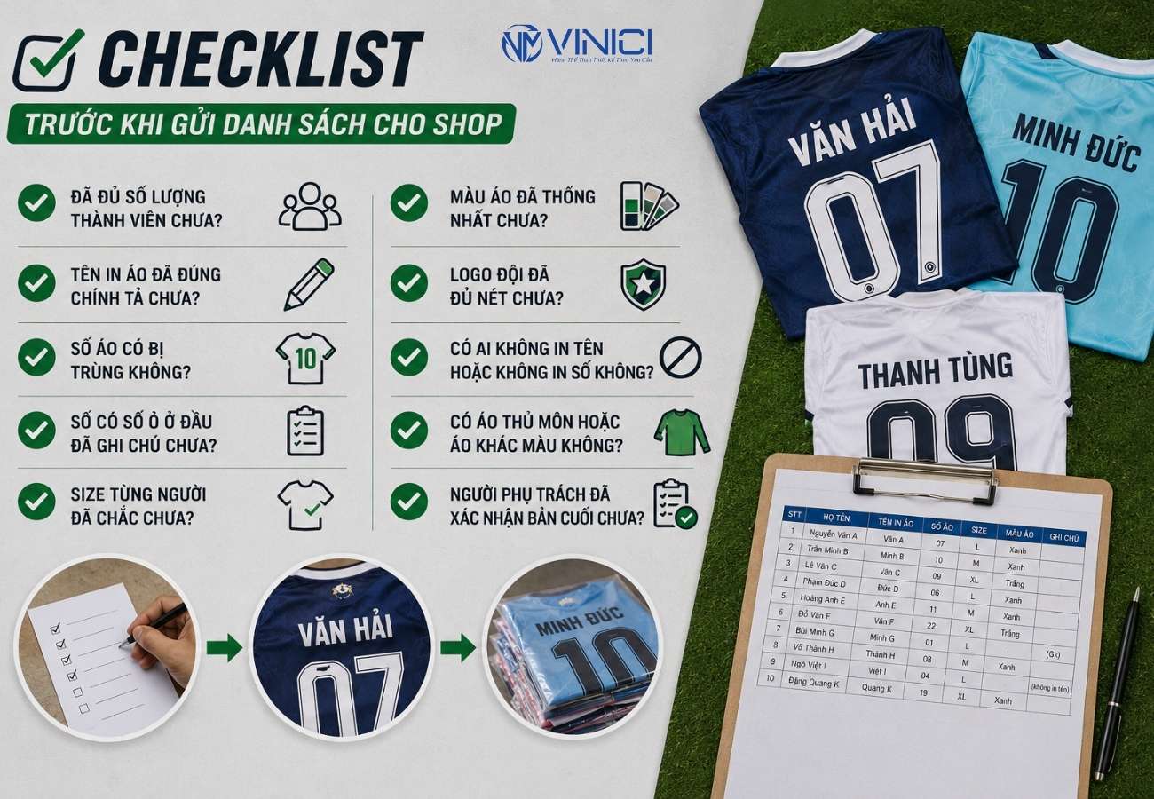 Checklist trước khi gửi danh sách cho shop