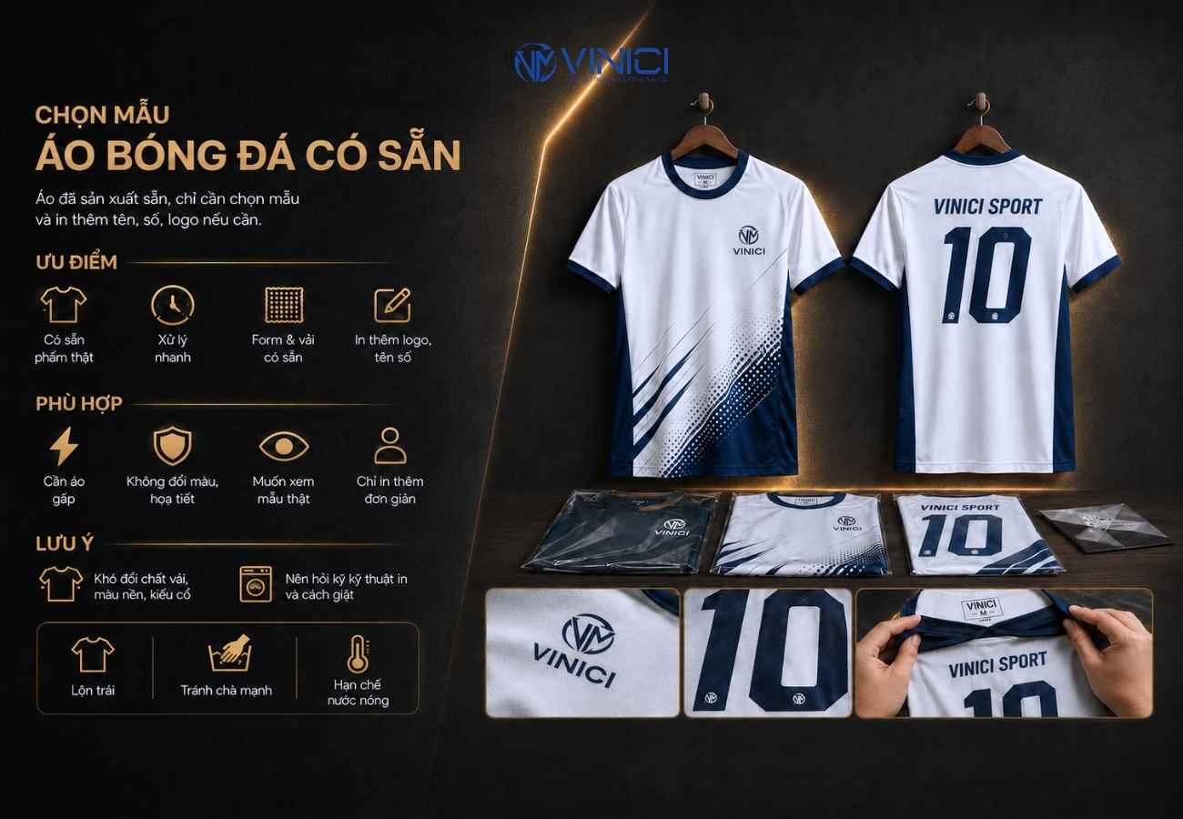 Chọn mẫu áo bóng đá có sẵn