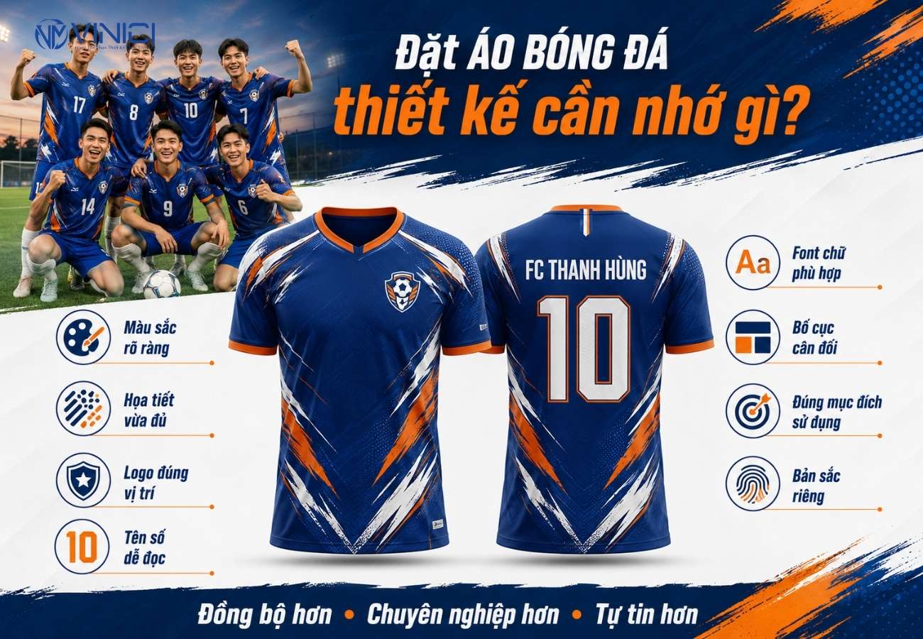 Đặt áo bóng đá thiết kế cần nhớ điều gì