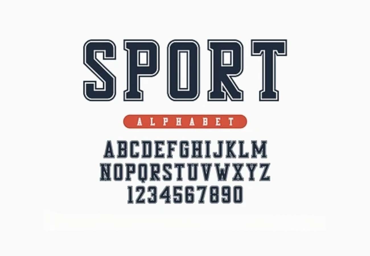 Font Athletic hoặc College có dáng thể thao học đường, nét dày