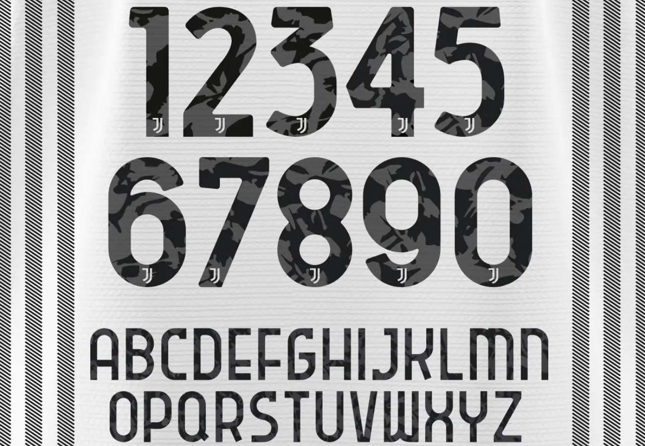 Font Juventus thường gọn, sắc và hiện đại