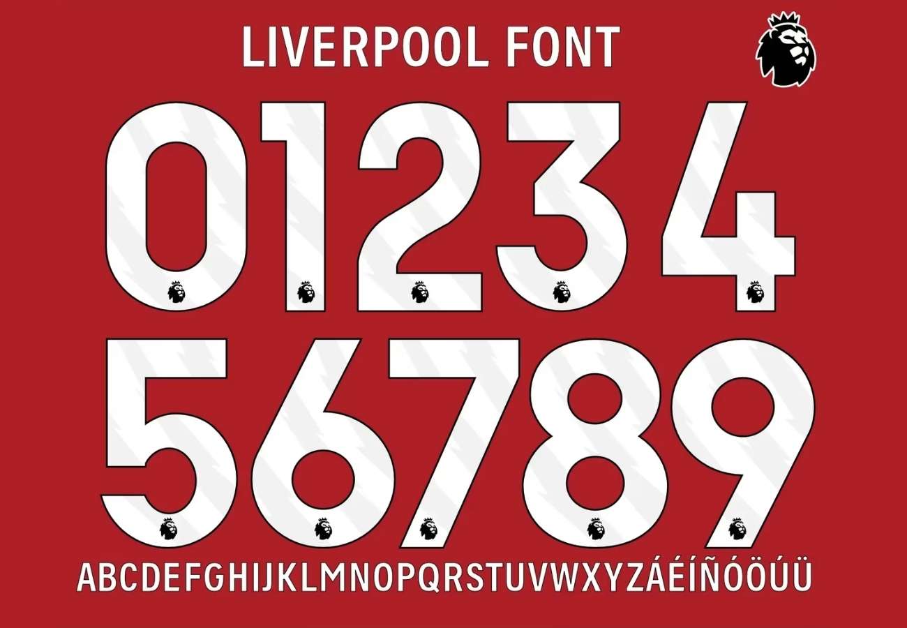 Font Liverpool thường mềm hơn một số font Premier League khác