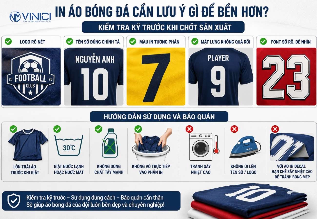 In áo bóng đá cần lưu ý gì để bền hơn?