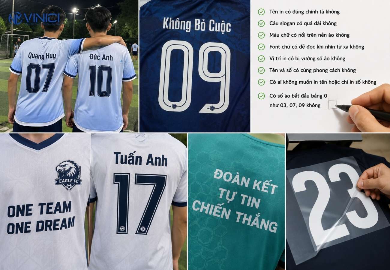 In câu slogan và tên áo cần lưu ý gì