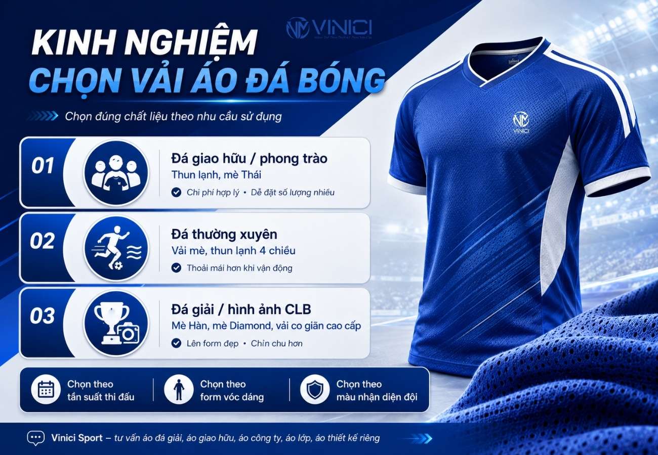 Kinh nghiệm chọn vải áo đá bóng chuẩn phù hợp