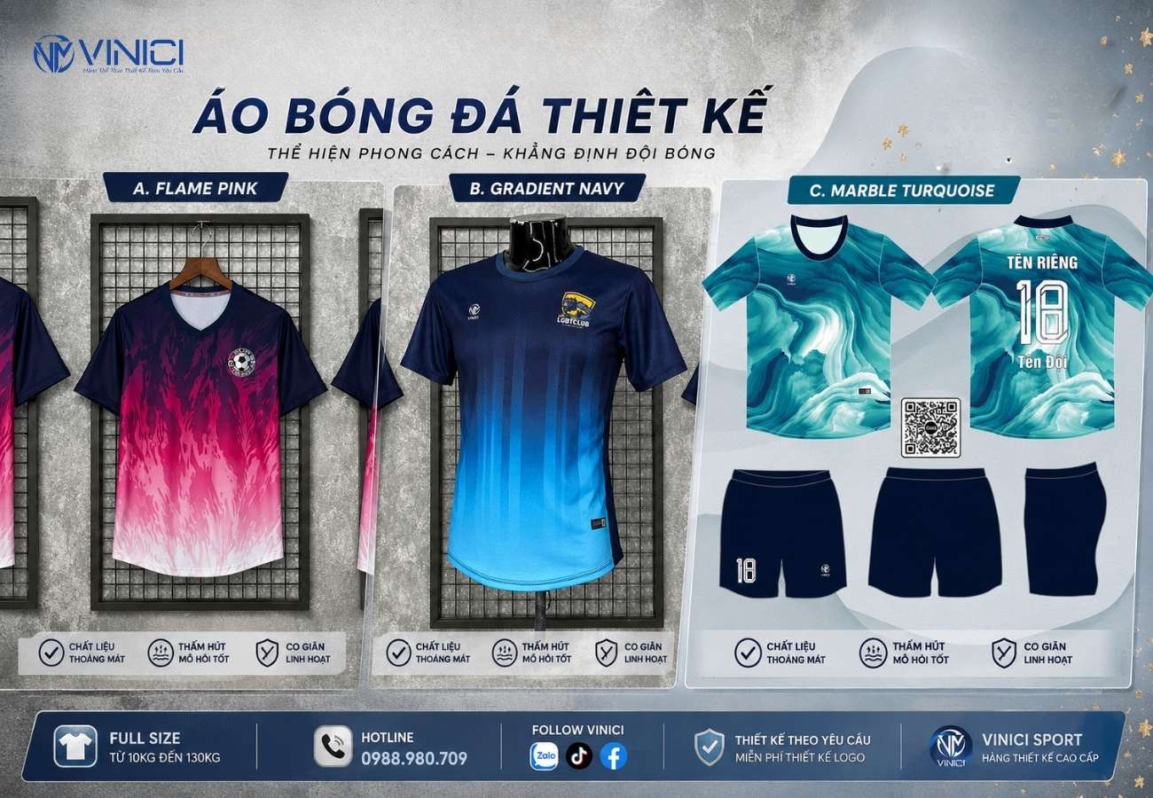 Mẫu áo sân 7 gradient hiện đại
