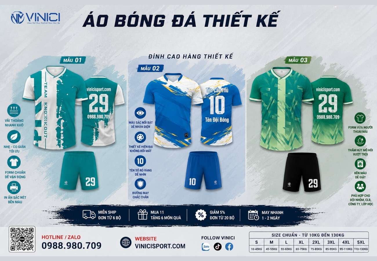 Mẫu áo sân 7 màu nổi