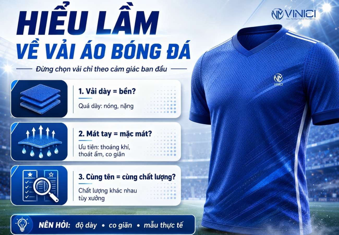 Những hiểu lầm thường gặp về vải áo bóng đá