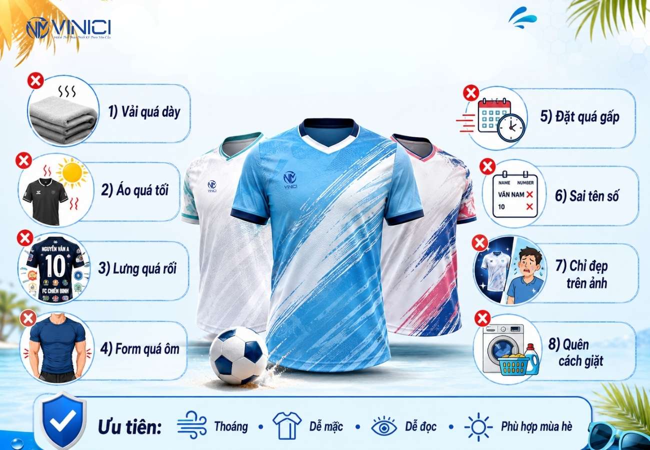 Những lỗi thường gặp khi đặt áo bóng đá mùa hè