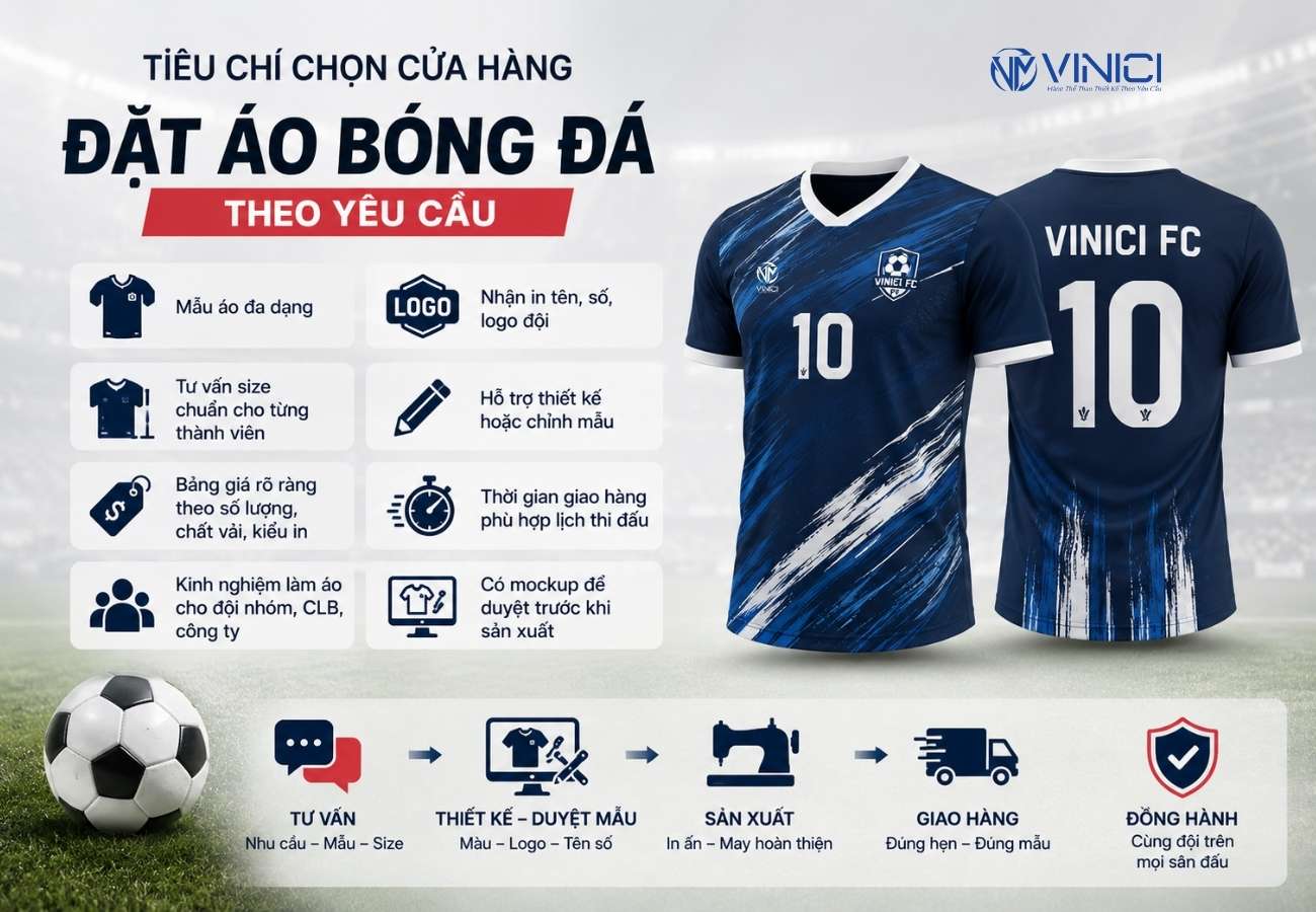 Tiêu chí chọn cửa hàng đặt áo bóng đá theo yêu cầu