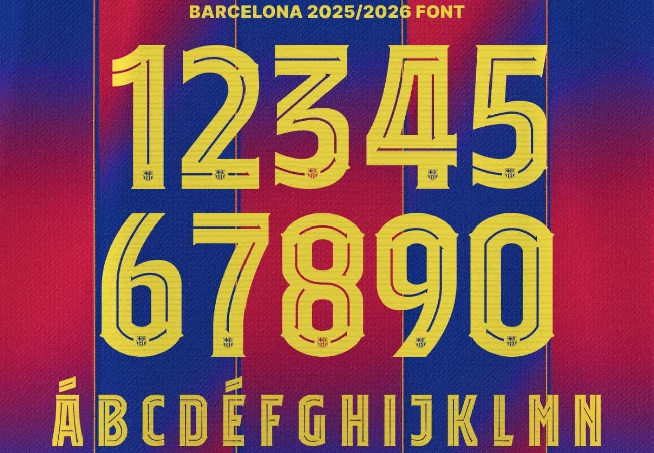 font Barcelona có dáng hiện đại, hơi bo hoặc có chi tiết riêng ở số