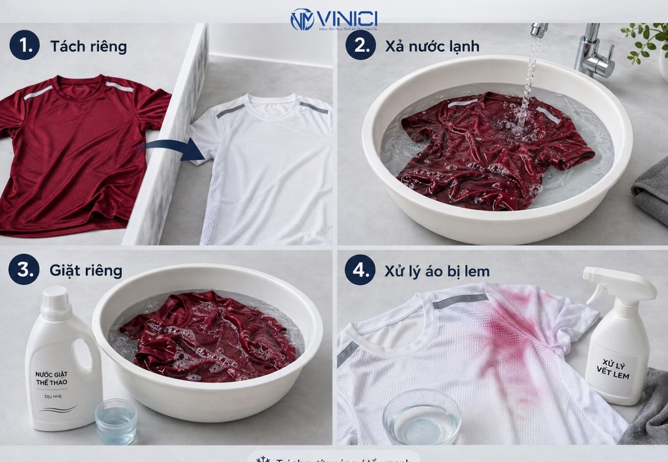 Áo thể thao bị ra màu nên xử lý như thế nào