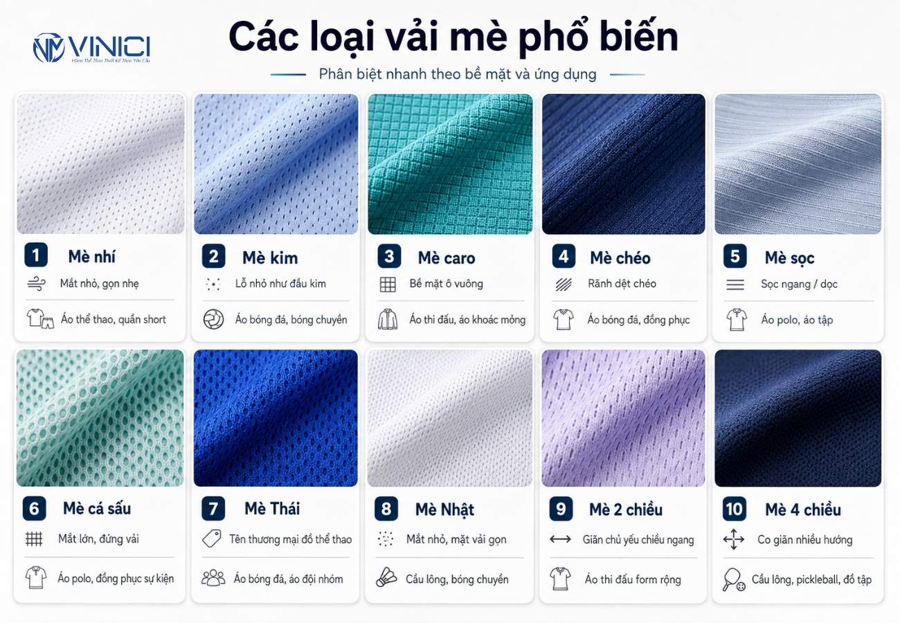 Các loại vải mè phổ biến