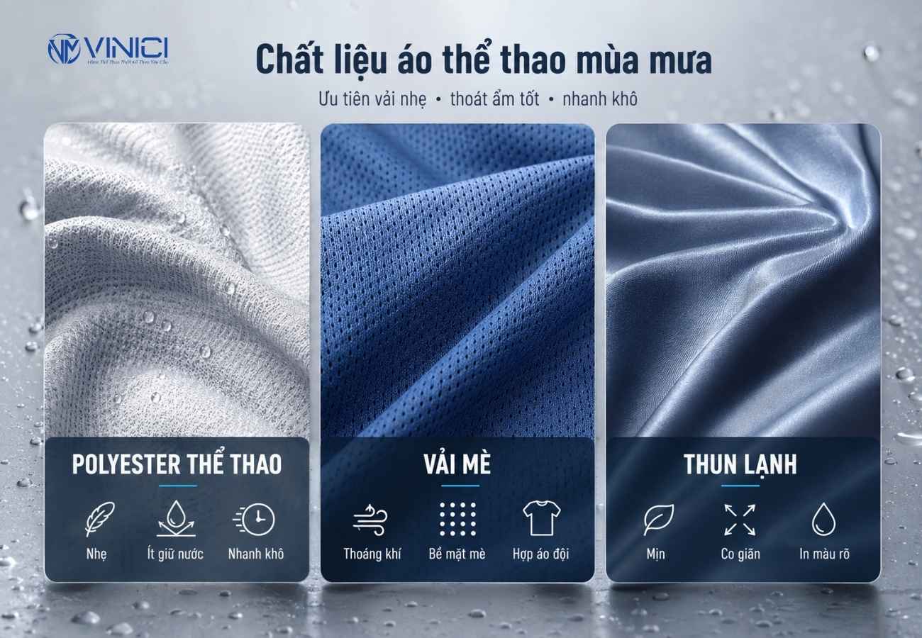 Chất liệu phù hợp cho trang phục thể thao mùa mưa