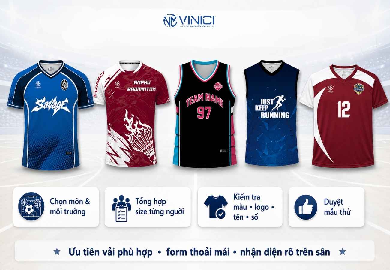 Đặt trang phục thể thao mùa hè cho CLB, đội nhóm cần lưu ý gì