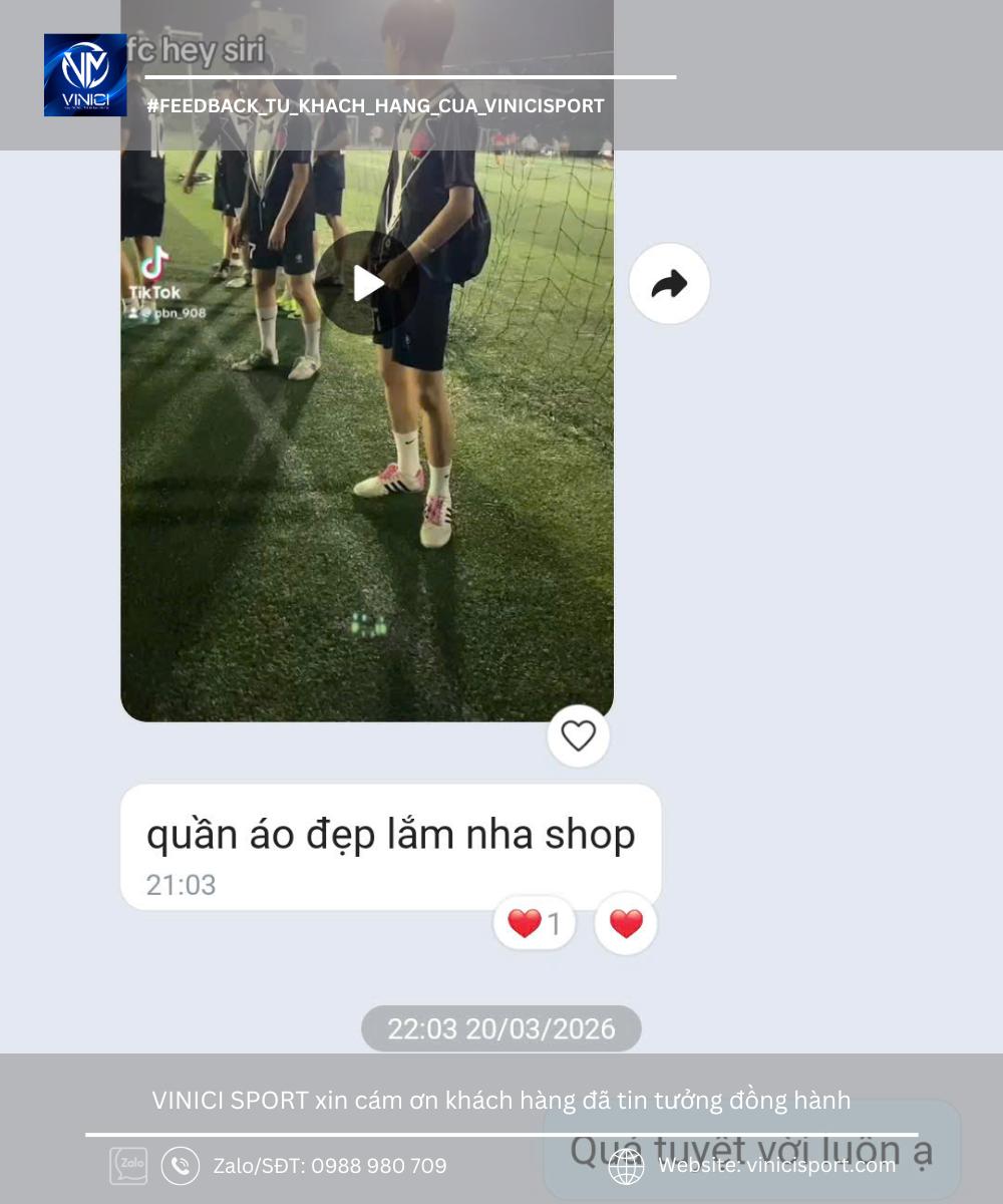 Khách hàng khen quần áo bóng đá Vinici đẹp
