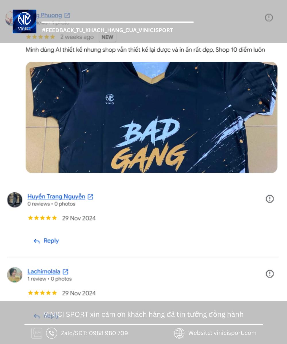 Khách hàng phản hồi 5 sao mẫu áo Bad Gang in đẹp