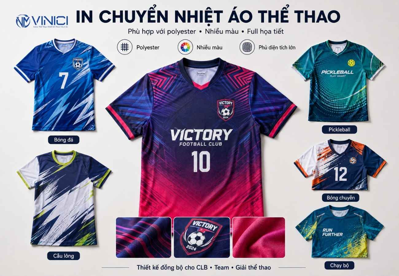 Khi nào nên chọn in chuyển nhiệt cho áo thể thao