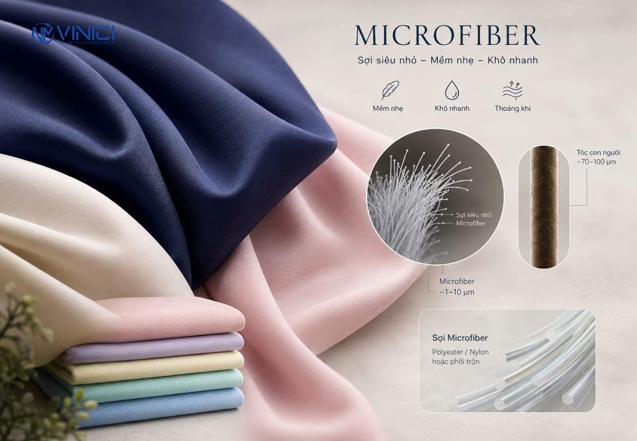 Microfiber thường được dùng cho áo chạy bộ, cầu lông, pickleball, đạp xe