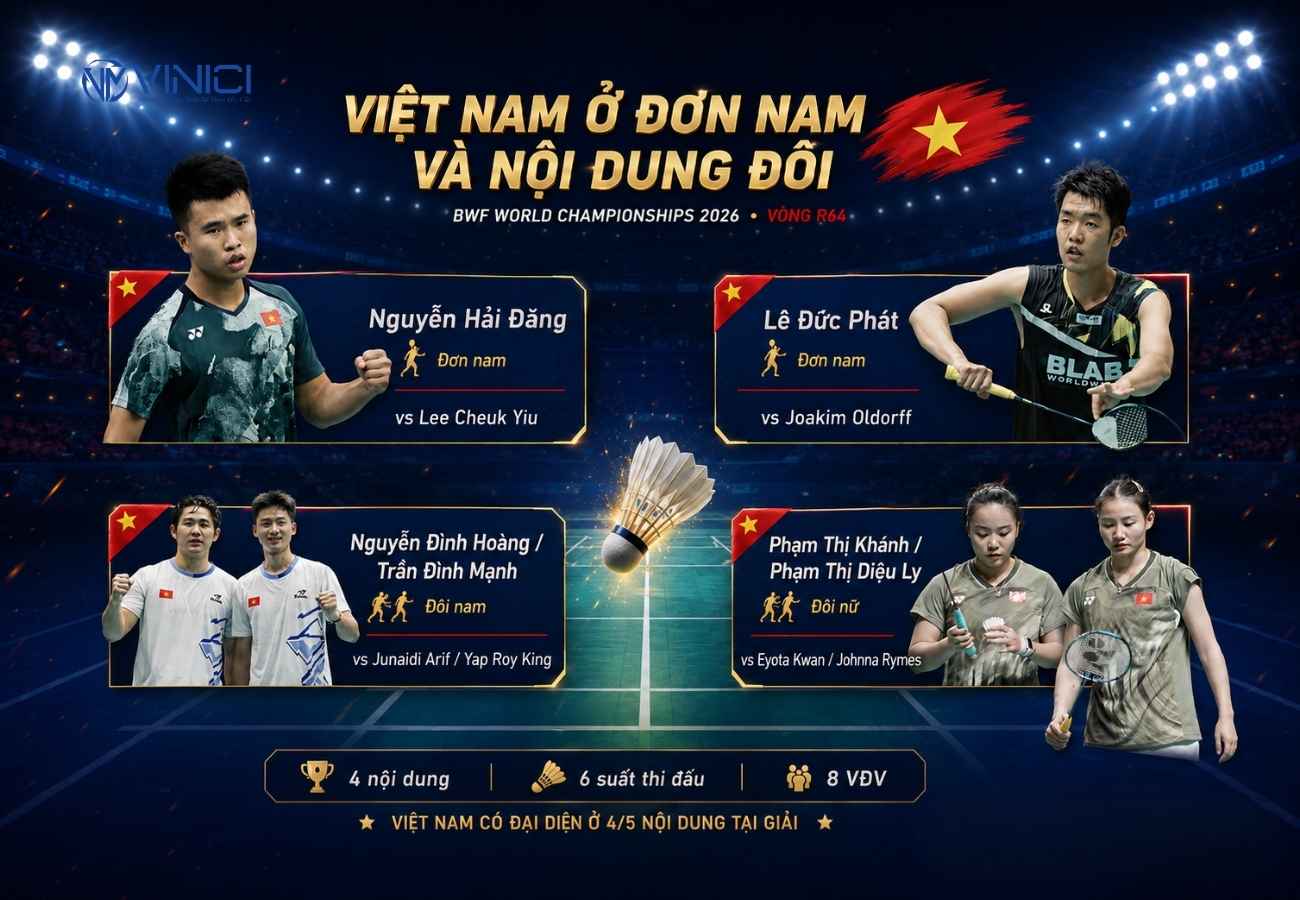 Nguyễn Hải Đăng và Lê Đức Phát ở đơn namvà nội dung đôi